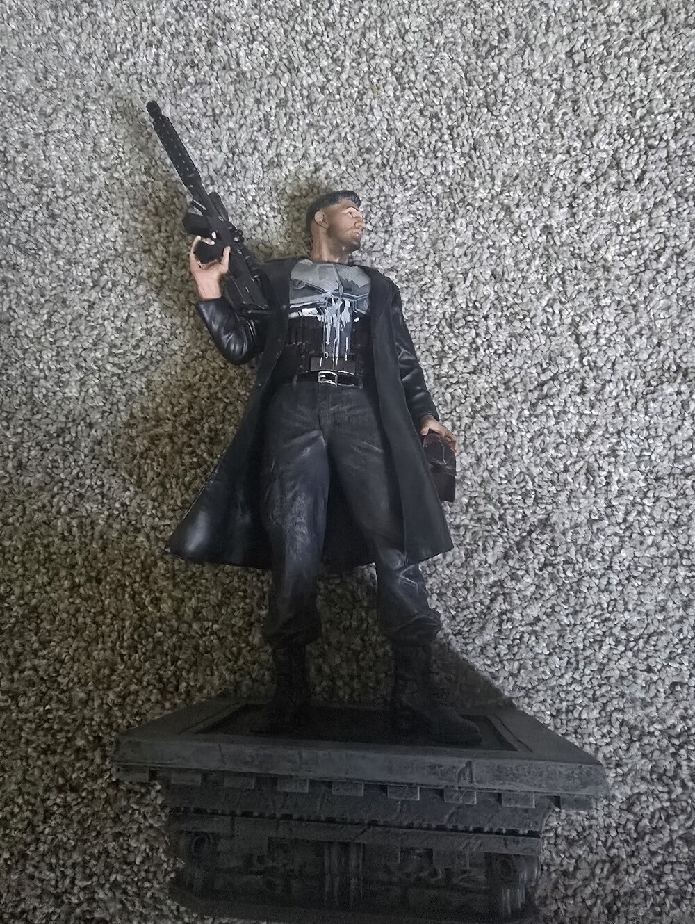 The Punisher Black Trench Coat Statue - Dark Noir Figure